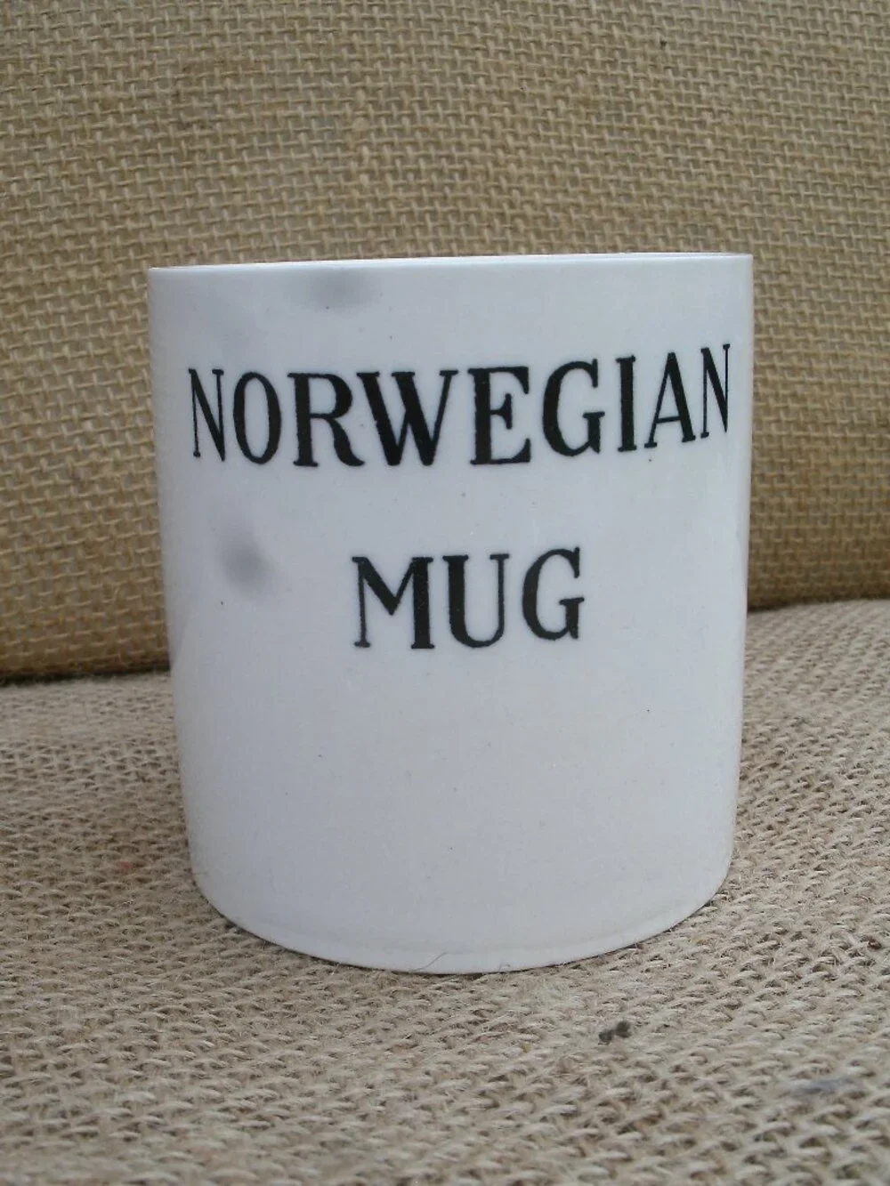 Vintage Norwegian Gag Joke Handle Inside Mug